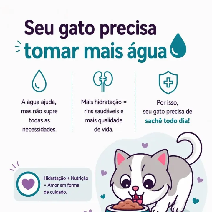 Publicação sobre hidratação em gatos